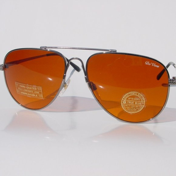 NWT True Vintage Aviator style w/"De'Vons" logo True Blue Blocker polycarbonate - Picture 2 of 2
